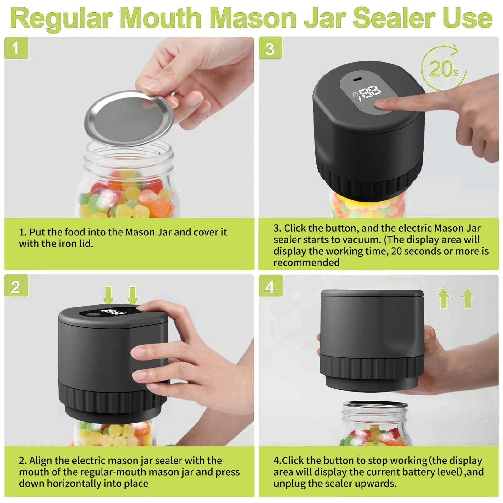 ELECTRIC MASON JAR VACUUM SEALER