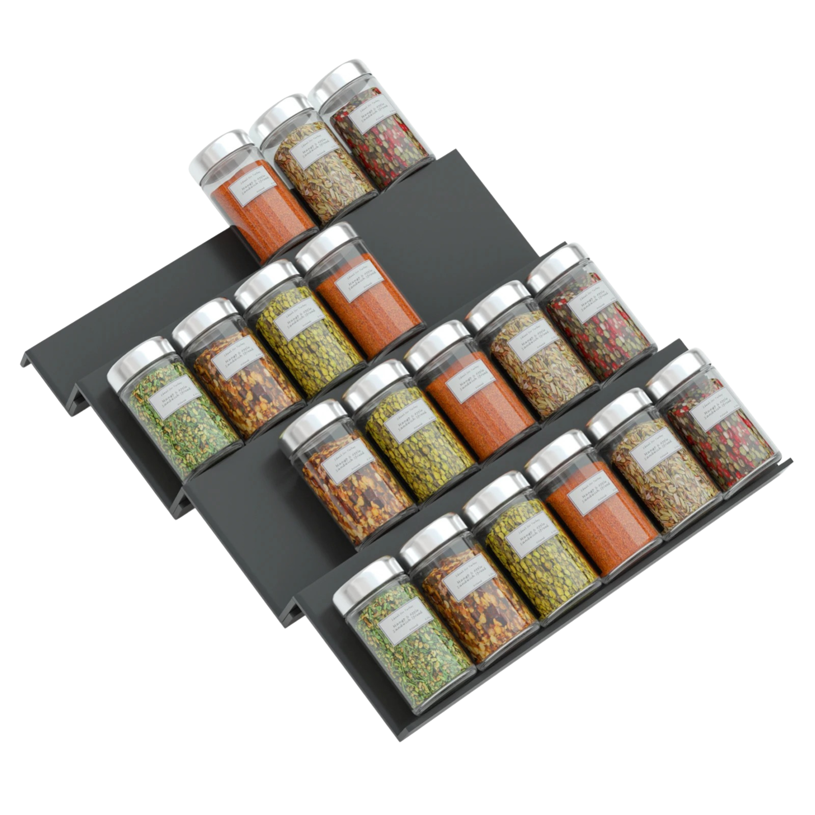 4Pcs Spice Jar Drawer Organizer(with 6 jars)