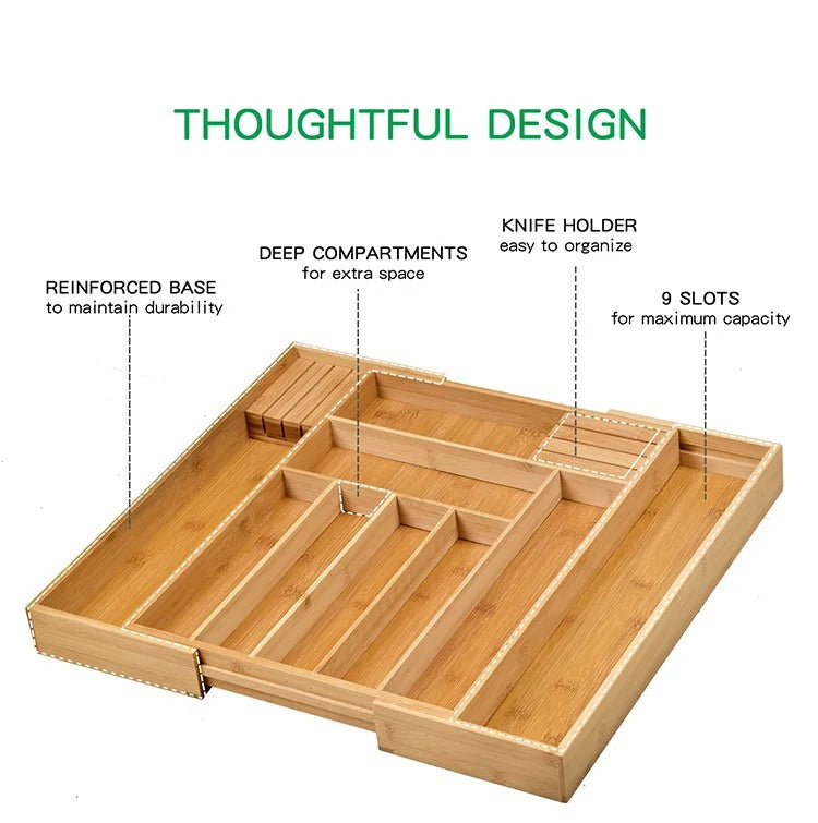 Wooden Kitchen Drawer Organizer